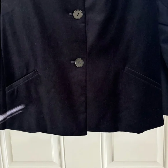 Talbots Navy Blue Velvet Jacket, Size 10 Petite - Picture 8 of 12